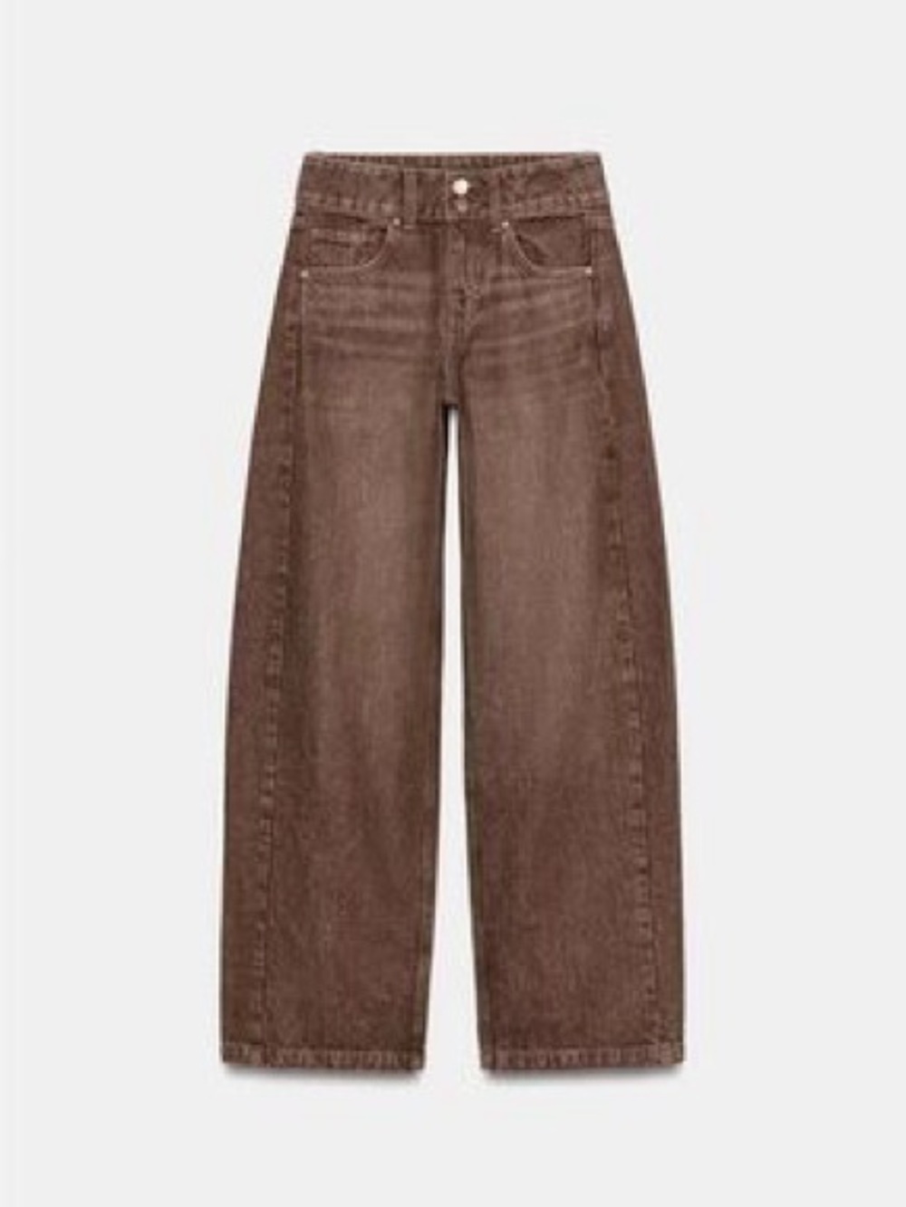 Zara Wide-Leg High-Rise Jeans in Brown